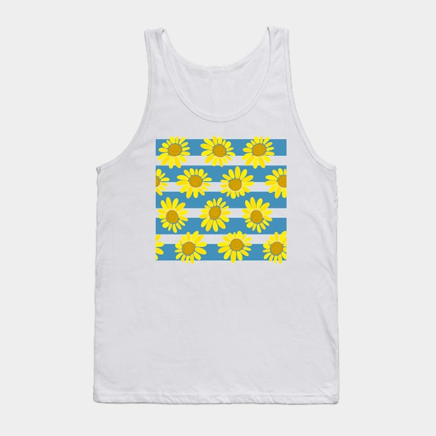 Sunflower Seamless Pattern Tank Top by Genesis